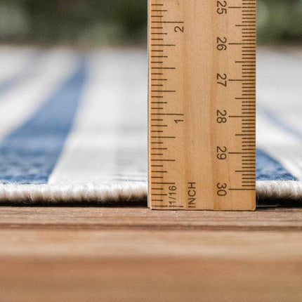 Olin White&Blue Striped Nordic Rug Rugs TriadCommerceInc