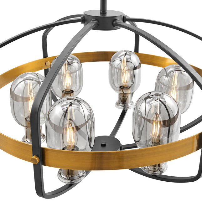 Opia Vintage Chandelier  Gold & Black // 8 Light Chandeliers TriadCommerceInc   