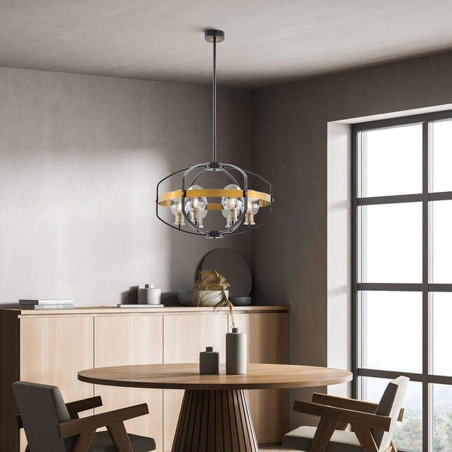 Opia Vintage Chandelier  Gold & Black // 8 Light Chandeliers TriadCommerceInc   