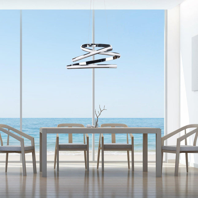 Oslo LED Adjustable Chandelier // Chrome Chandeliers TriadCommerceInc   