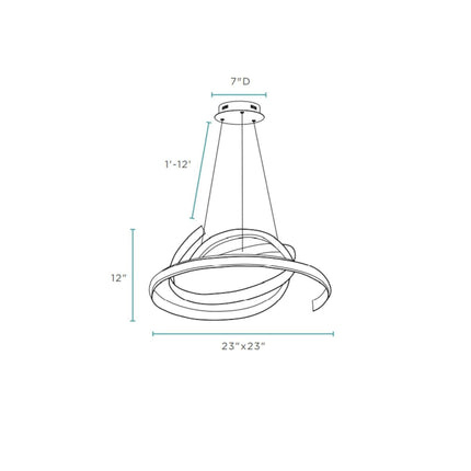 Oslo LED Adjustable Chandelier // Silver Chandeliers TriadCommerceInc   