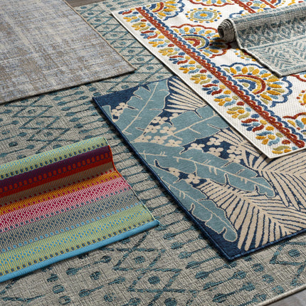 Novato Aqua All Over Pattern Performance Rug Rugs TriadCommerceInc