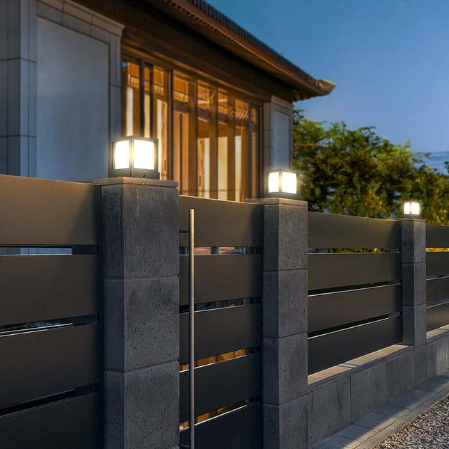 Cube-1000 Solar Outdoor Post-Cap Light Dusk to Dawn Landscape Pathway Lighting TriadCommerceInc