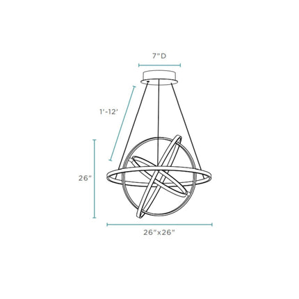Oxford LED Adjustable Chandelier // Chrome Chandeliers TriadCommerceInc   