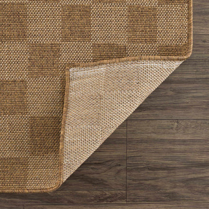 Kuval Checkered Brown Rug Rugs TriadCommerceInc