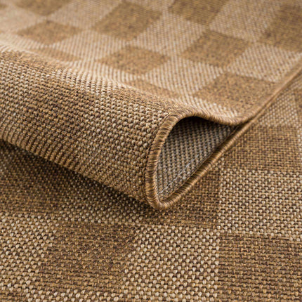 Kuval Checkered Brown Rug Rugs TriadCommerceInc
