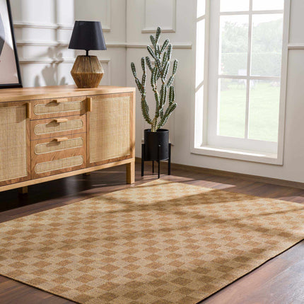 Kuval Checkered Brown Rug Rugs TriadCommerceInc