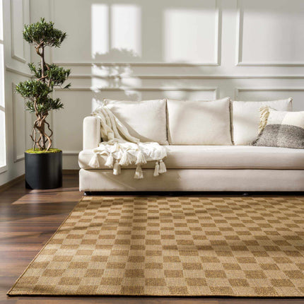 Kuval Checkered Brown Rug Rugs TriadCommerceInc