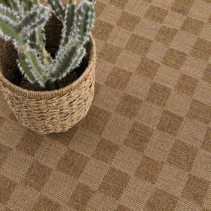 Kuval Checkered Brown Rug Rugs TriadCommerceInc