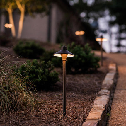 LED Outdoor Pathway Light Brass Mushroom Design Path Light TriadCommerceInc