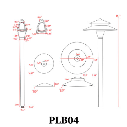 Two Tier Brass LED Pagoda Low Voltage Path Light Path Light TriadCommerceInc