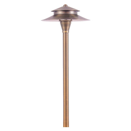 Two Tier Brass LED Pagoda Low Voltage Path Light Path Light TriadCommerceInc