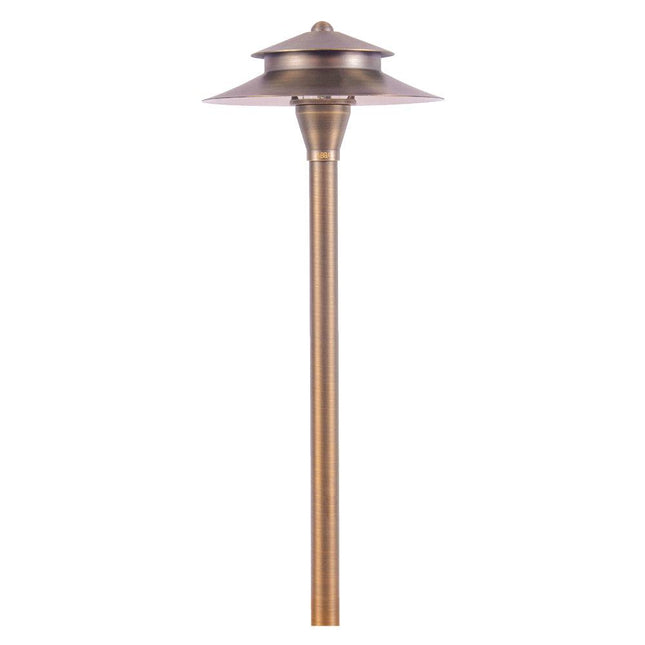 Two Tier Brass LED Pagoda Low Voltage Path Light Path Light TriadCommerceInc