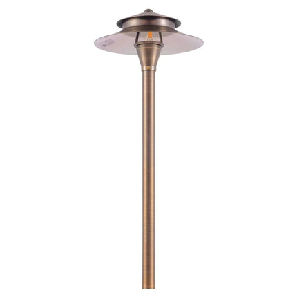 Two Tier Brass LED Pagoda Low Voltage Path Light Path Light TriadCommerceInc