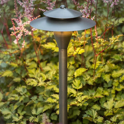 Two Tier Brass LED Pagoda Low Voltage Path Light Path Light TriadCommerceInc