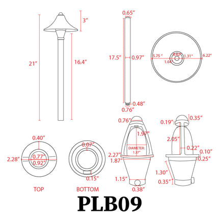 Brass LED Outdoor Pathway Landscape Light Low Voltage Path Light TriadCommerceInc