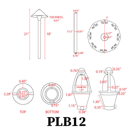 Brass LED Low Voltage Pathway Outdoor Landscape Light Path Light TriadCommerceInc