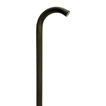 Cast Brass LED Low Voltage Pathway Light Curved Cane Path Light TriadCommerceInc Dark Brass