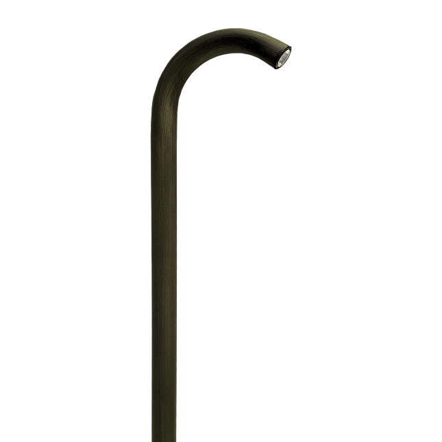 Cast Brass LED Low Voltage Pathway Light Curved Cane Path Light TriadCommerceInc Dark Brass