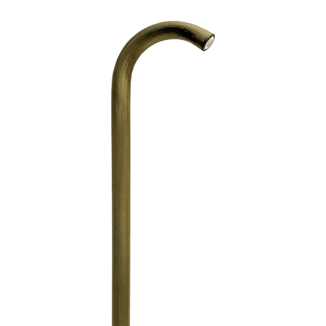 Cast Brass LED Low Voltage Pathway Light Curved Cane Path Light TriadCommerceInc Natural Brass