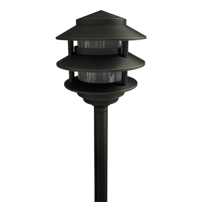 Cast Brass Pagoda LED Low Voltage Outdoor Path Light Path Light TriadCommerceInc Dark Brass None