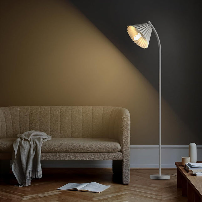 Minimalist floor lamp with a pleated lampshade Floor Lamps TriadCommerceInc