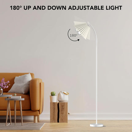 Minimalist floor lamp with a pleated lampshade Floor Lamps TriadCommerceInc