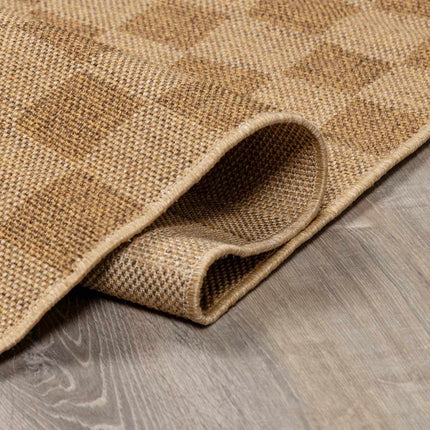 Kuval Checkered Brown Rug Rugs TriadCommerceInc
