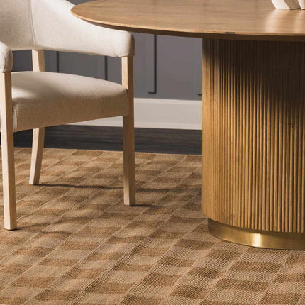 Kuval Checkered Brown Rug Rugs TriadCommerceInc