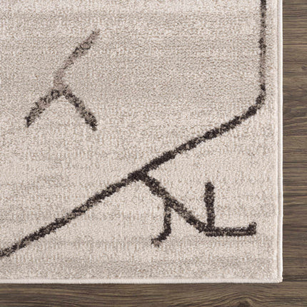 Azzan Cream & Charcoal Area Rug - Clearance Rugs TriadCommerceInc