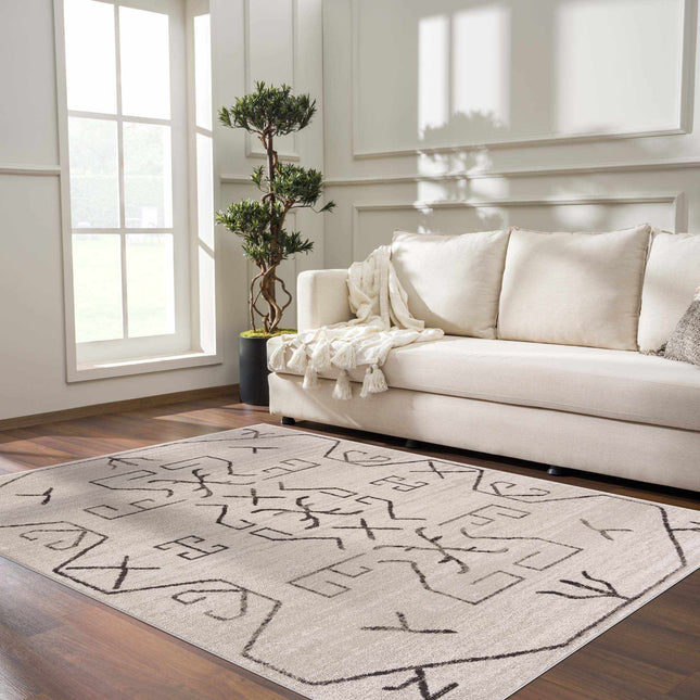 Azzan Cream & Charcoal Area Rug - Clearance Rugs TriadCommerceInc
