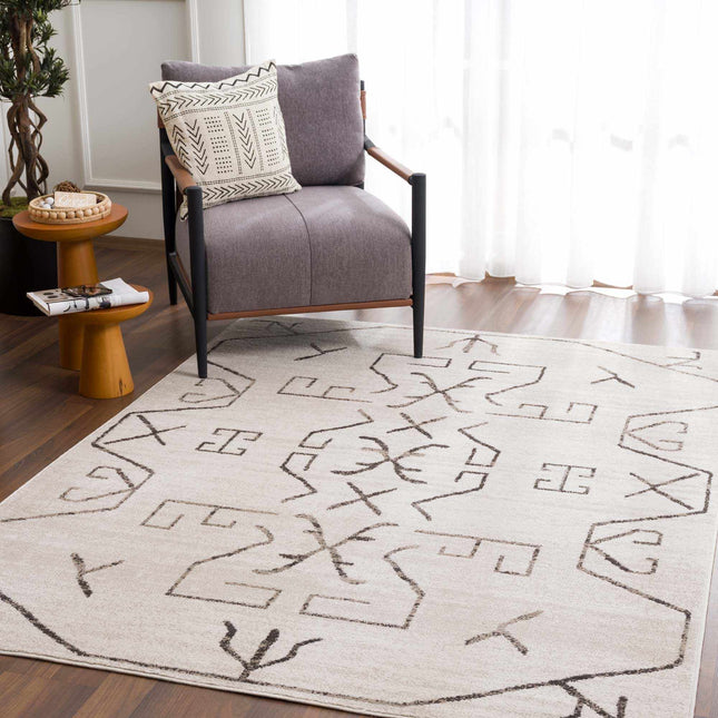 Azzan Cream & Charcoal Area Rug - Clearance Rugs TriadCommerceInc