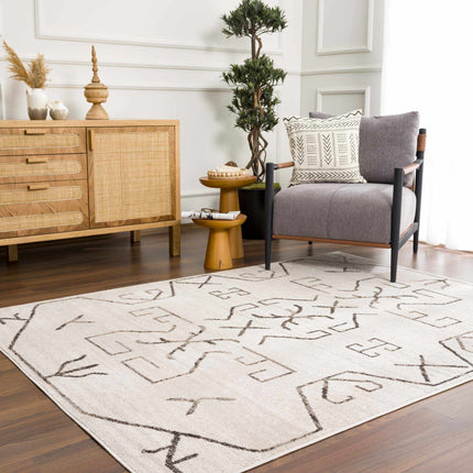 Azzan Cream & Charcoal Area Rug - Clearance Rugs TriadCommerceInc 5'3" x 7' Rectangle