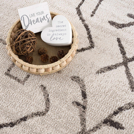 Azzan Cream & Charcoal Area Rug - Clearance Rugs TriadCommerceInc