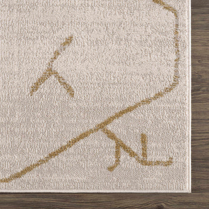 Azzan Cream & Gold Area Rug - Clearance Rugs TriadCommerceInc