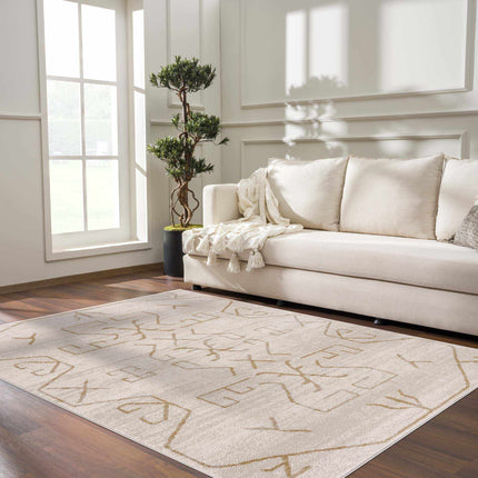 Azzan Cream & Gold Area Rug - Clearance Rugs TriadCommerceInc