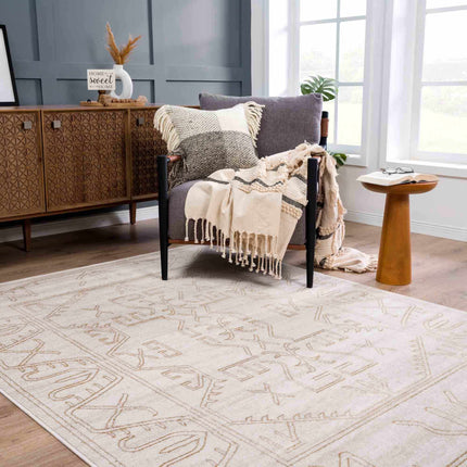 Divya Cream & Gold Area Rug - Clearance Rugs TriadCommerceInc