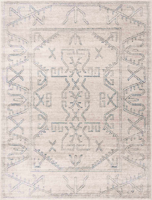 Divya Cream & Silver Blue Area Rug - Clearance Rugs TriadCommerceInc