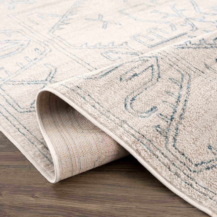 Divya Cream & Silver Blue Area Rug - Clearance Rugs TriadCommerceInc