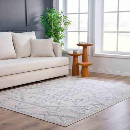 Divya Cream & Silver Blue Area Rug - Clearance Rugs TriadCommerceInc