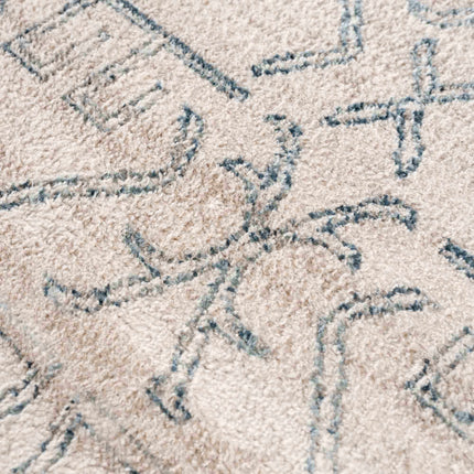 Divya Cream & Silver Blue Area Rug - Clearance Rugs TriadCommerceInc