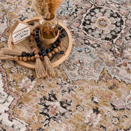 Albie Gold & Beige Area Rug - Clearance Rugs TriadCommerceInc