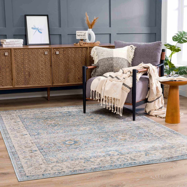 Anana Silver Blue & Beige Area Rug - Clearance Rugs TriadCommerceInc