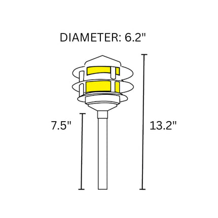 12V Aluminum Pagoda Landscape Path Light Path Light TriadCommerceInc