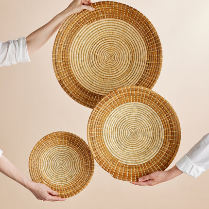 Pete Banana Bark Basket Wall Basket TriadCommerceInc Set of 3