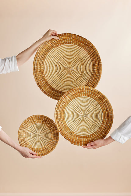 Pete Banana Bark Basket Wall Basket TriadCommerceInc Set of 3