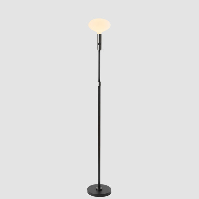 Poise Adjustable Floor Lamp in Graphite + Oval II Floor Lamps TriadCommerceInc Graphite
