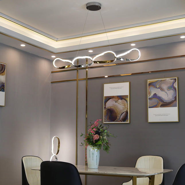 Prague Horizontal Chandelier // Gold & Chrome Chandeliers TriadCommerceInc   