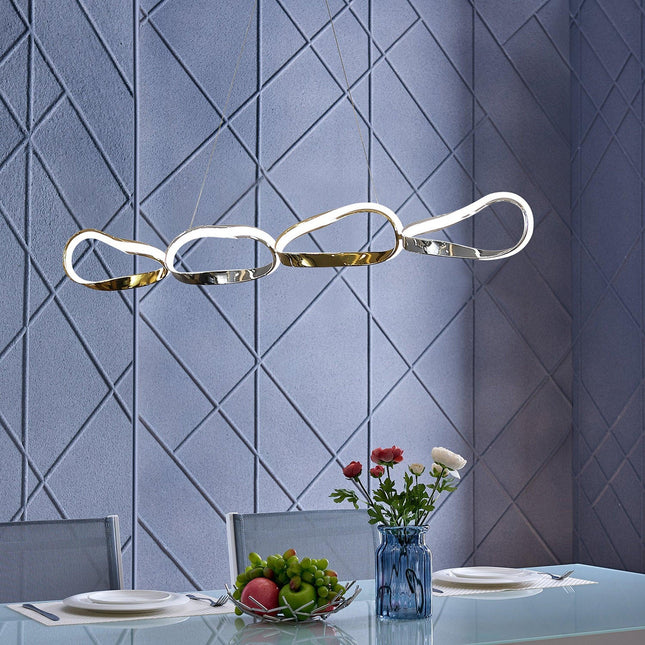 Prague Horizontal Chandelier // Gold & Chrome Chandeliers TriadCommerceInc   