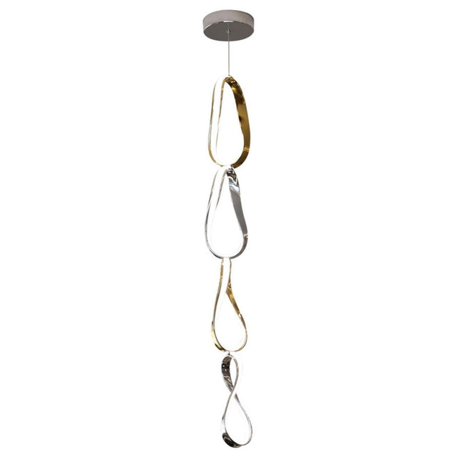 Prague Vertical Chandelier Gold and Chrome Modern Lighting Chandelier TriadCommerceInc